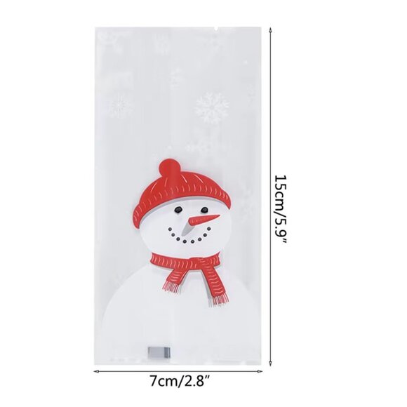 Christmas Plastic Treat Bags Snowman (10PCS) - Picture 8 of 8